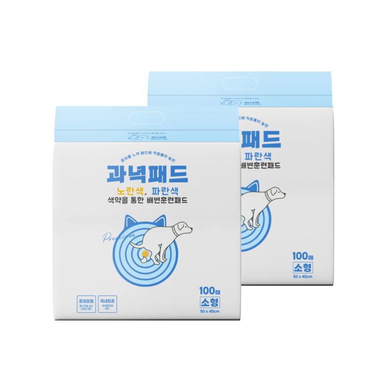위아독 강아지 배변훈련용 과녁패드 소형 100매, 100매입, 1팩