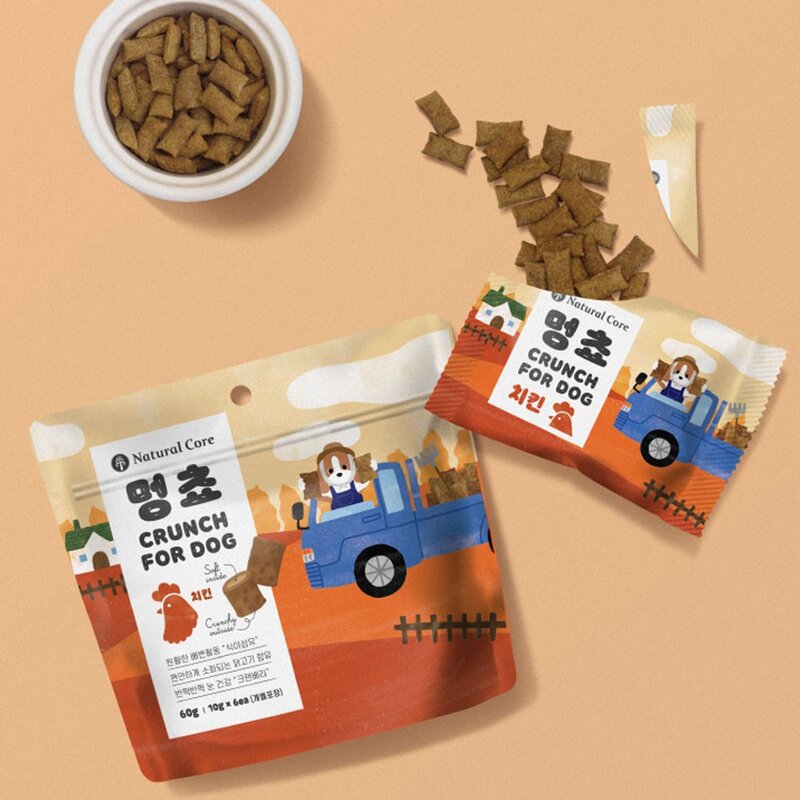 네츄럴코어 멍쵸 60g 크런치 강아지 반려 애견 영양 쿠키 시리얼 과자 한입간식, 1개