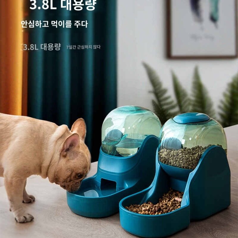 스마트 강아지 고양이 반려동물 자동 사료 디스펜서 3.8L 먹이 그릇 를위한 피더 그릇, 1개