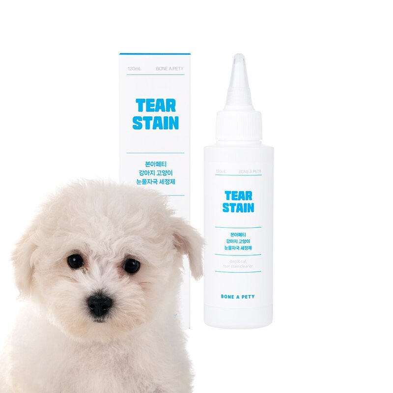 본아페티 강아지 고양이 눈물 자국 세정 제 클리너 눈곱 눈꼽 지우개, 1개, 120ml