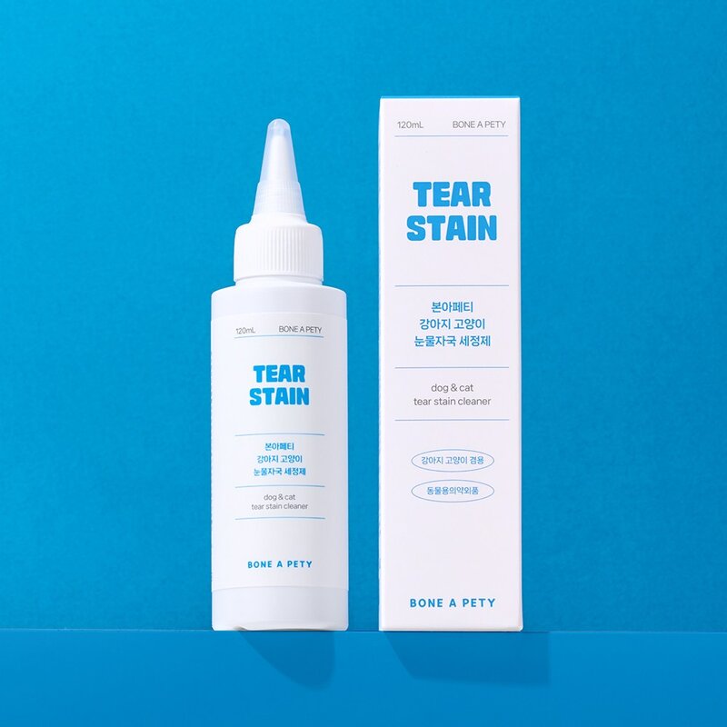 본아페티 강아지 고양이 눈물 자국 세정 제 클리너 눈곱 눈꼽 지우개, 1개, 120ml