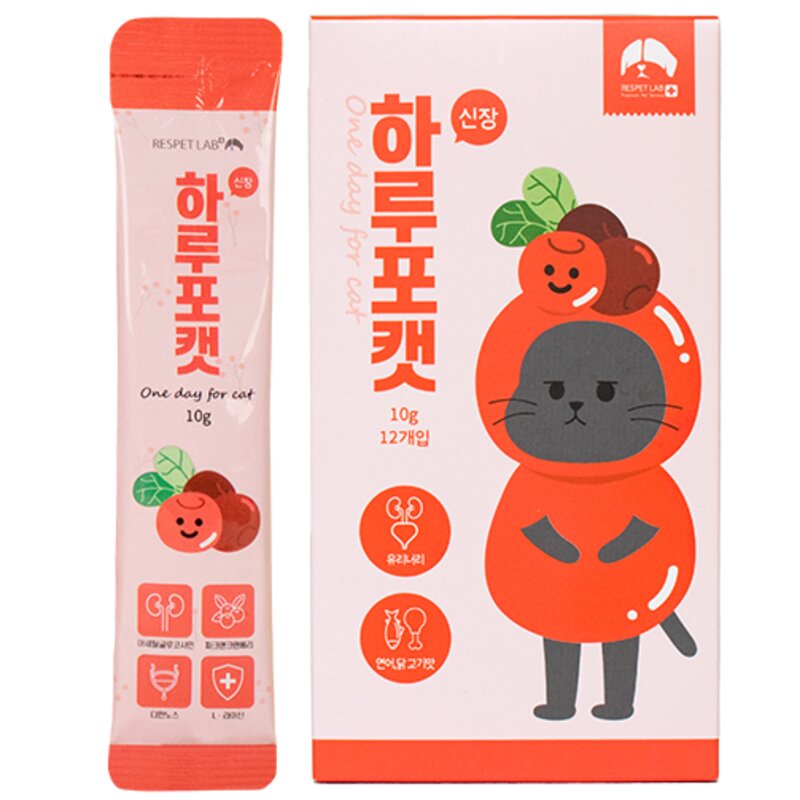 리스펫랩 고양이 하루포캣 신장 영양제, 1개, 유리너리+신장, 혼합맛(닭고기/연어)