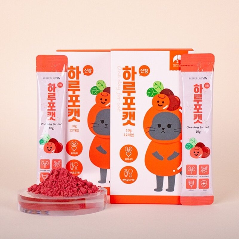 리스펫랩 고양이 하루포캣 신장 영양제, 1개, 유리너리+신장, 혼합맛(닭고기/연어)