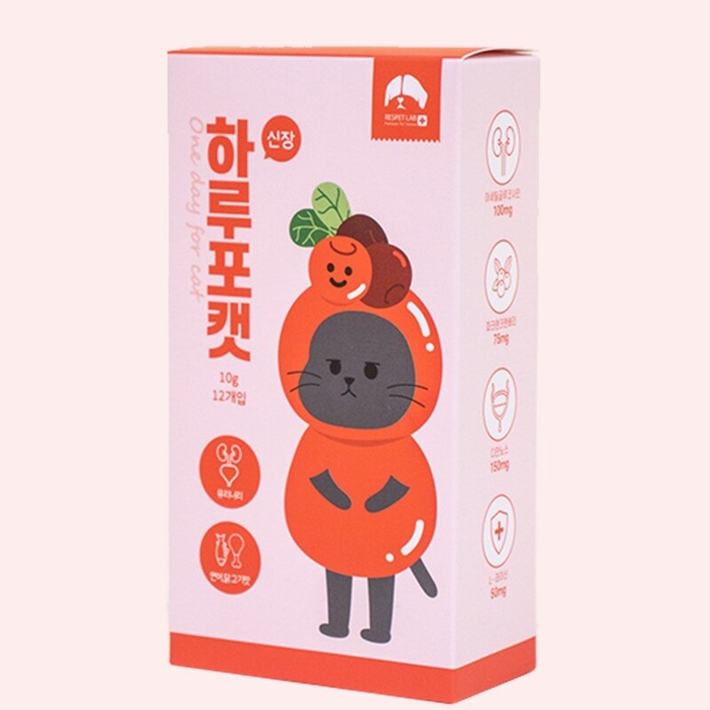 리스펫랩 고양이 하루포캣 신장 영양제, 1개, 유리너리+신장, 혼합맛(닭고기/연어)