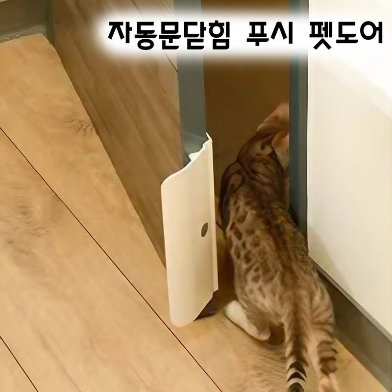 자동 문닫힘 펫 푸시 도어 애견 고양이 강아지 캣 출입문, 1개
