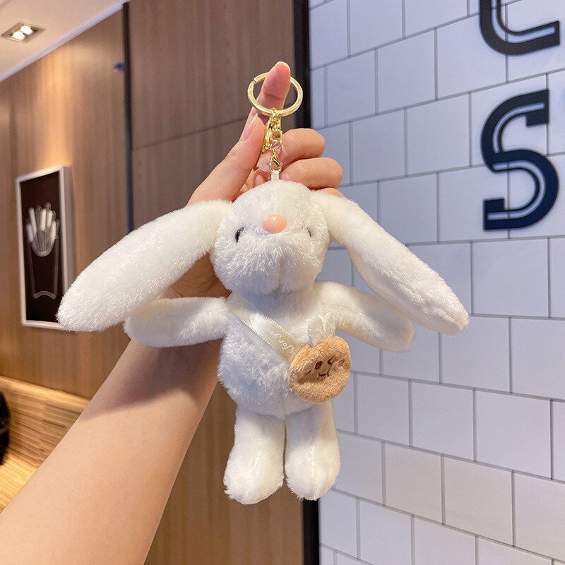 롤링페이퍼 귀여운 보들보들 토끼키링 키홀더 열쇠고리 15cm, 1개, 보들보들 핑크