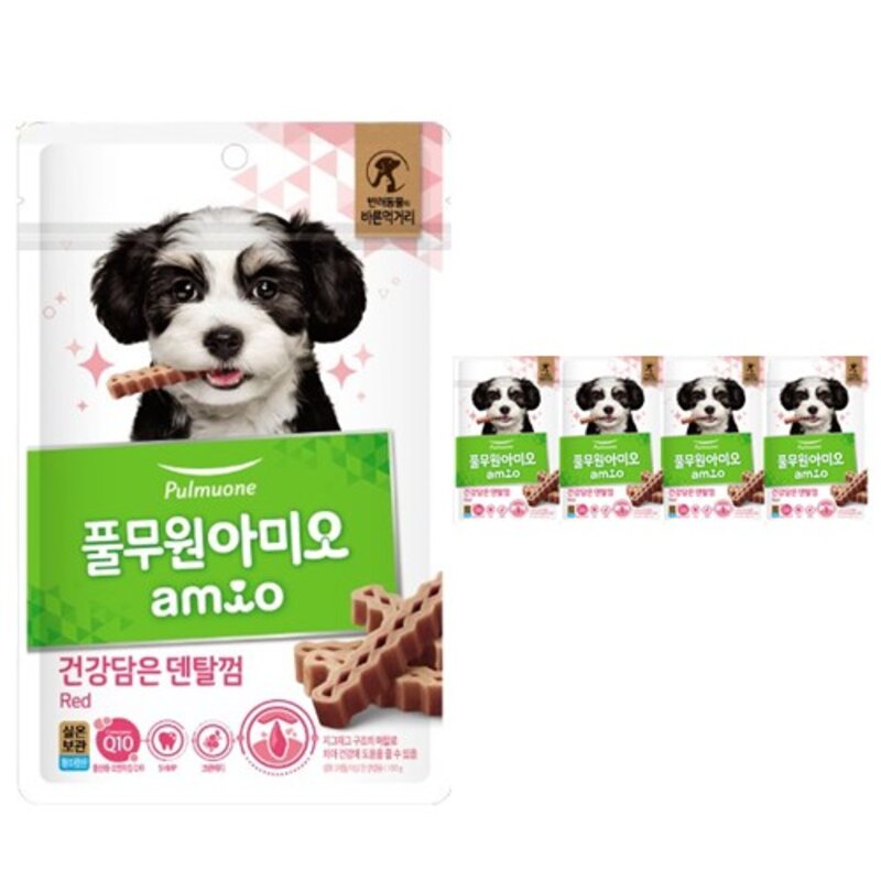 풀무원 강아지 아미오 건강담은 덴탈껌 오리지널, 100g, 5개, 닭고기 맛
