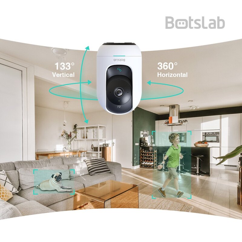 BOTSLAB 홈캠 500만화소 AI캠 가정용CCTV C221, 봇츠랩홈캠_AI캠, 1개, 모델명/품번