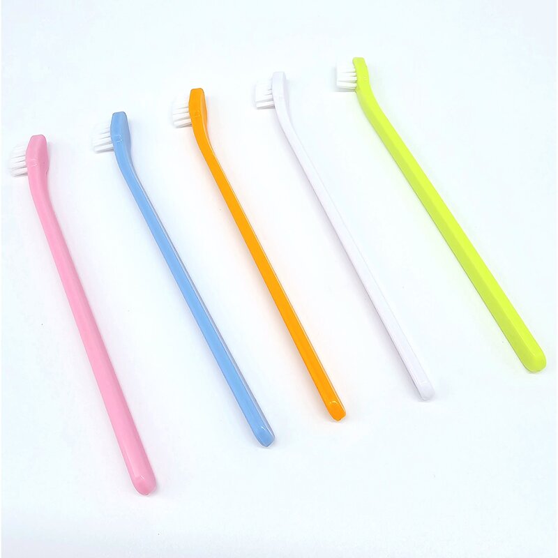 강아지 칫솔 키튼 칫솔 작은 강아지 이빨 청소용 반려동물 칫솔, 랜덤색상 5개, 5개