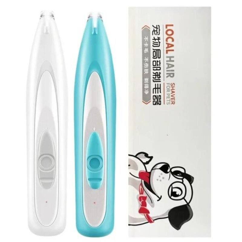 반려동물 이발기 애견반려묘 클리퍼 가정용바리깡 미용용품 전기 개 고양이 헤어 귀 눈 발 커터 트리머 USB 충전 가위 포함 미용 용품, 1개, 2) White set
