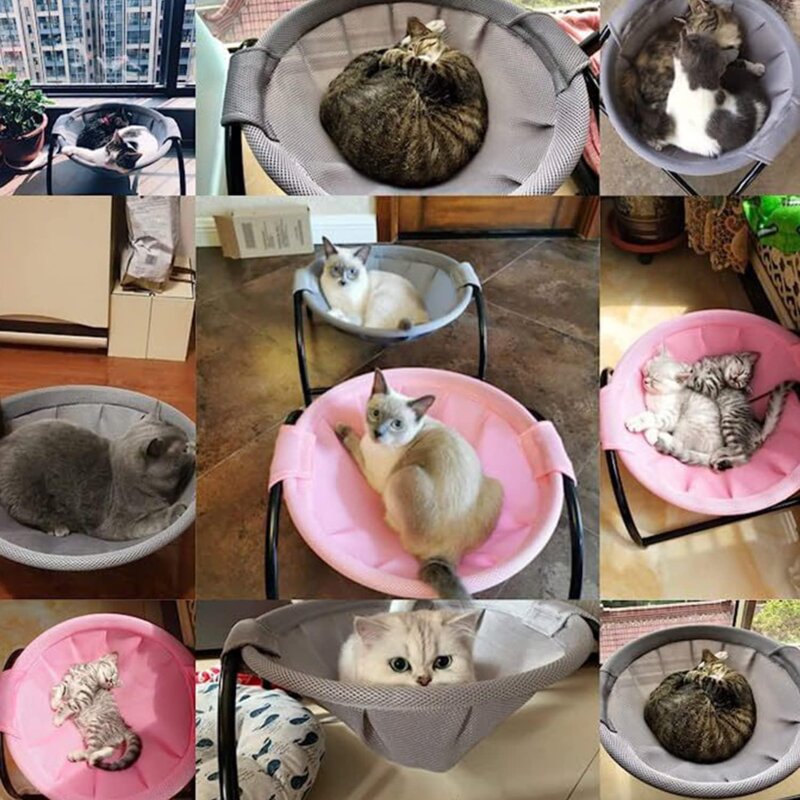 강아지 침대 해먹 고양이용 원형 해먹 펫, 1개, 그레이