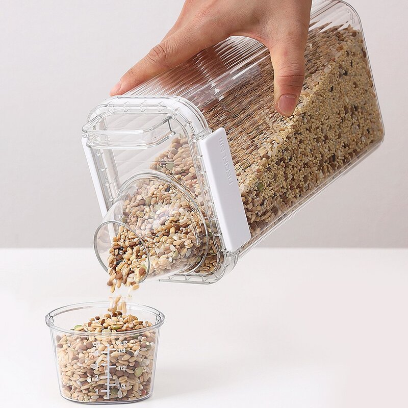 1+1 네오플램 밀폐 잡곡통 미니쌀통 씨리얼 보관용기세트 2p 1300ml, 1세트