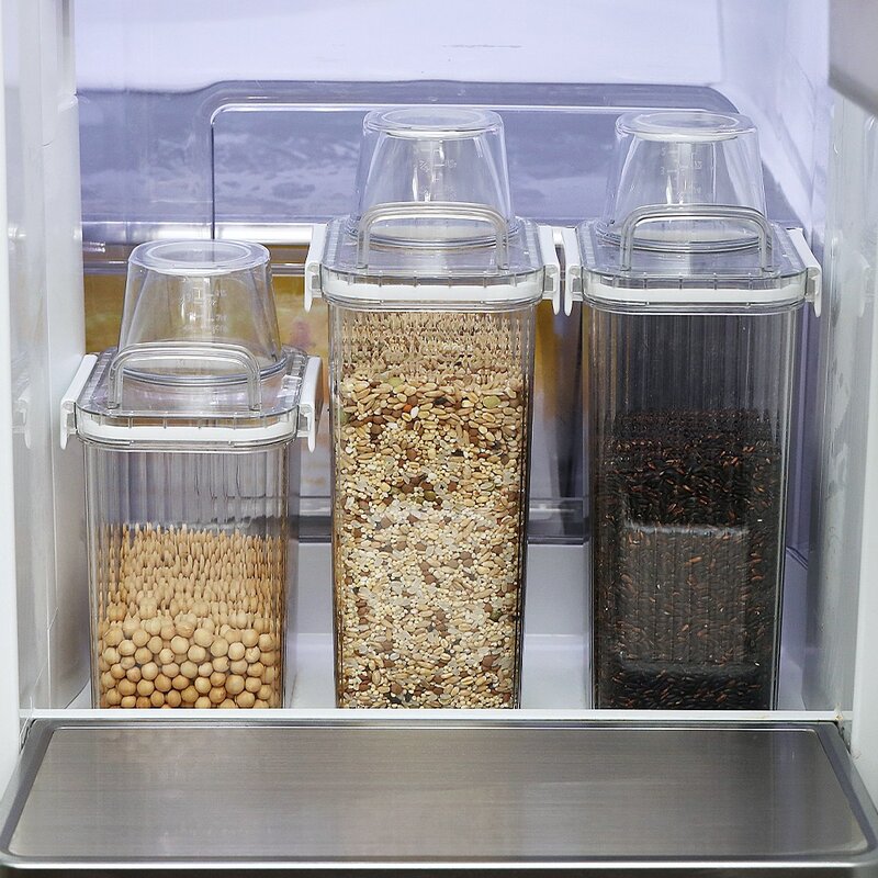1+1 네오플램 밀폐 잡곡통 미니쌀통 씨리얼 보관용기세트 2p 1300ml, 1세트