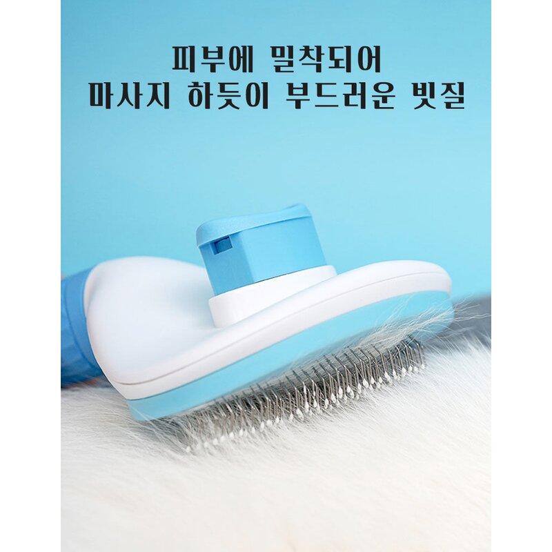 leoq 고양이 죽은털 강아지 단모종 눈썹 빗 슬리커 브러쉬, 1개, 그레이