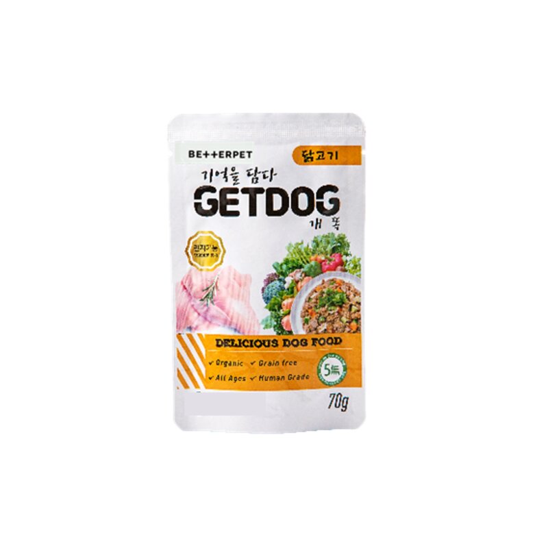 개똑 강아지 습식사료 주식 뇌건강 닭고기+소고기 70g 12개