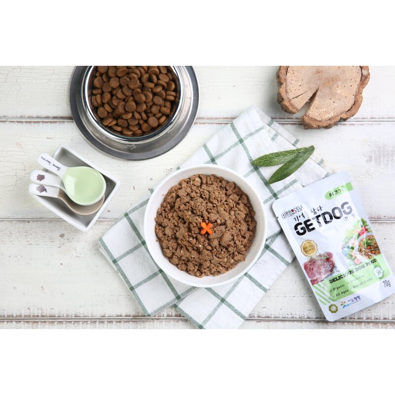개똑 강아지 습식사료 주식 뇌건강 닭고기+소고기 70g 12개