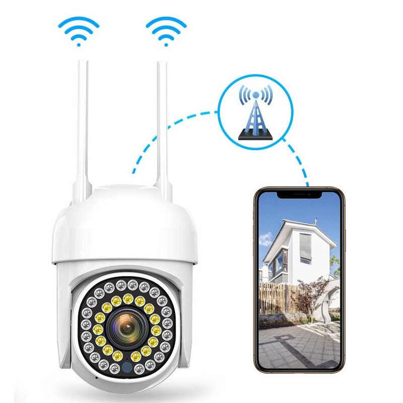 Mochae 360도 회전 WiFi 카메라 CCTV 고화질 실내외 방수 카메라, 5G 듀얼밴드 유로게이지, 1개