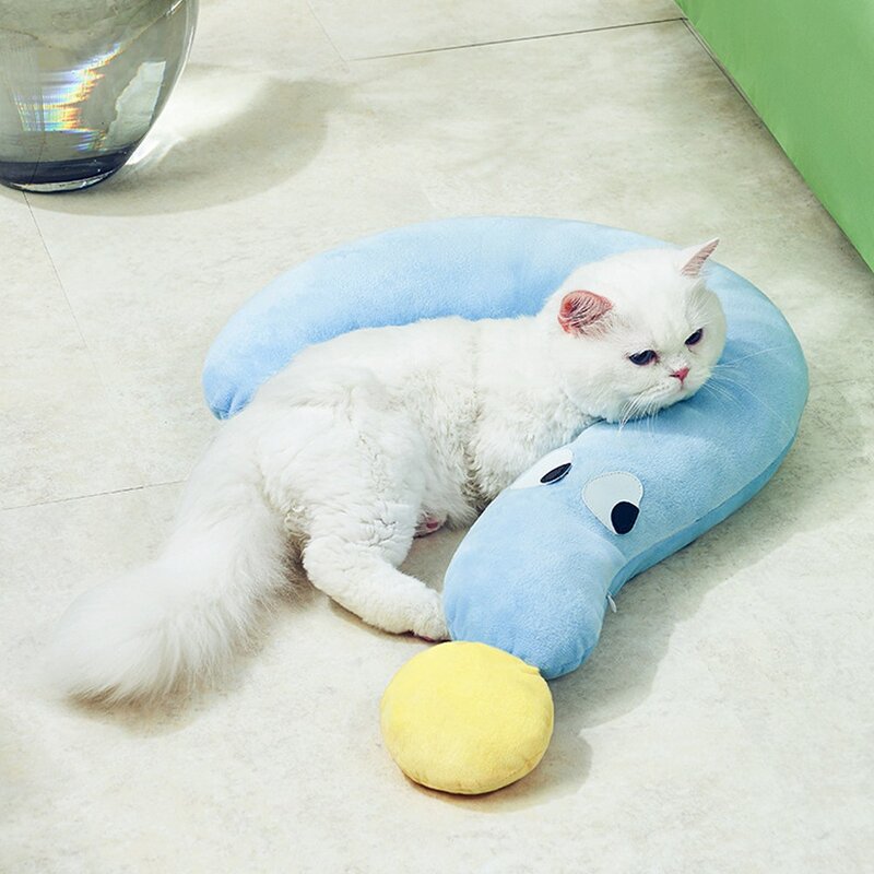 아서아리 고양이 물음표 쿠션 방석 하우스, 옐로우