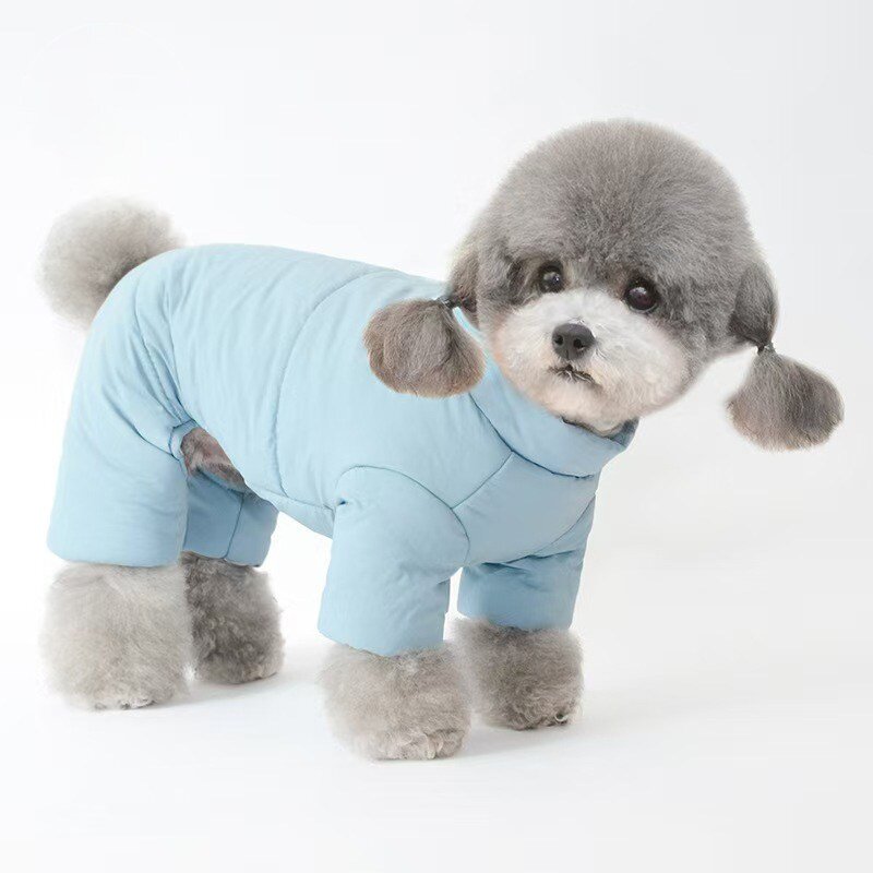 AIwarmdog 강아지 추동 네발 패딩 백오픈 솜 패딩, 1개, 핑크