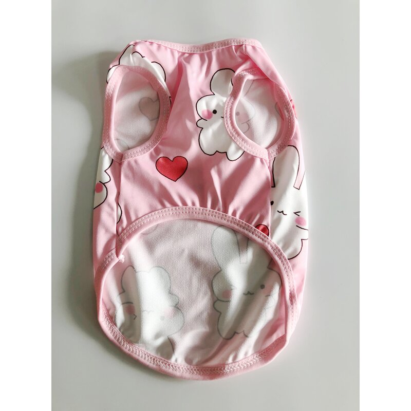 버닝오스 강아지옷 귀여운 하트 무늬 고양이 티셔츠, 핑크 XL, 1개