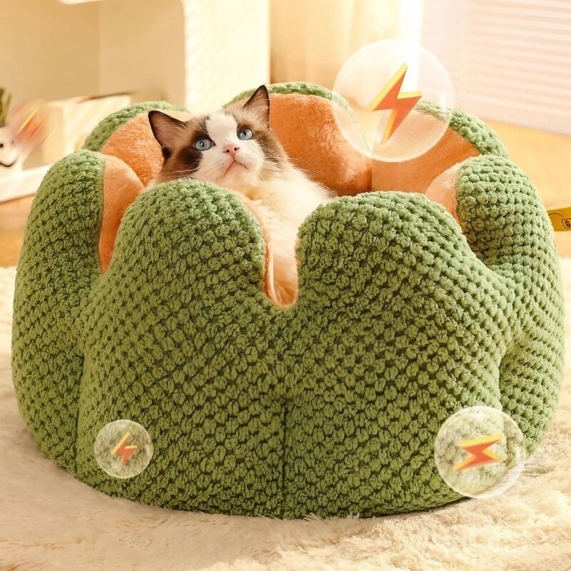 애니멀로우 고양이 쿠션 숨숨집 애견 마약 방석 대형, 1개, 그린
