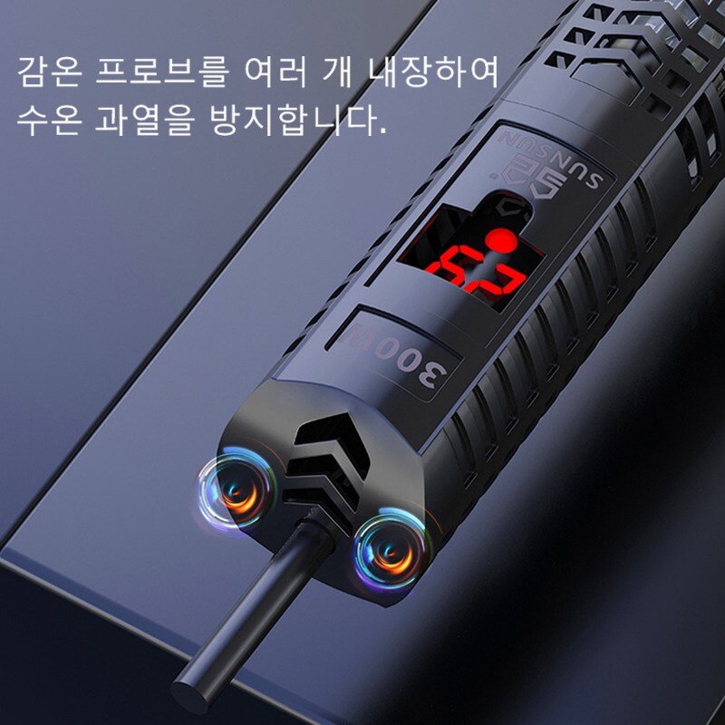 어항 디지털 자동 히터 수족관 거북이 수온 조절기 LCD 디스플레이 보호 케이스 포함 완전 방수 50w 100w 200w 300w 500w, 1개