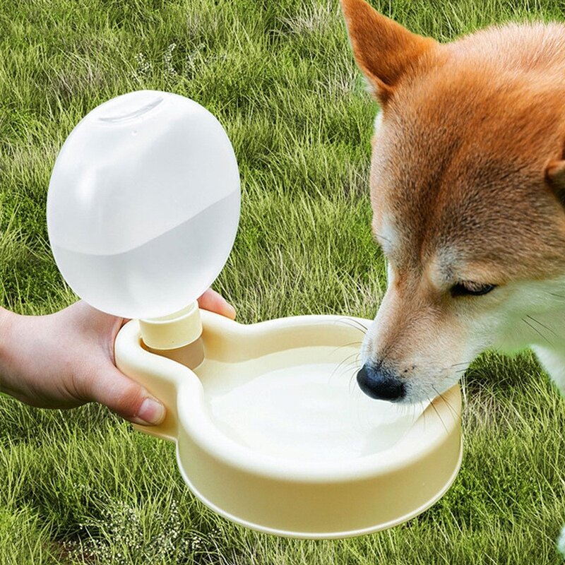 미니코메타 강아지물통 휴대용 반려동물 산책 물병, 350mL, 1개, 옐로우