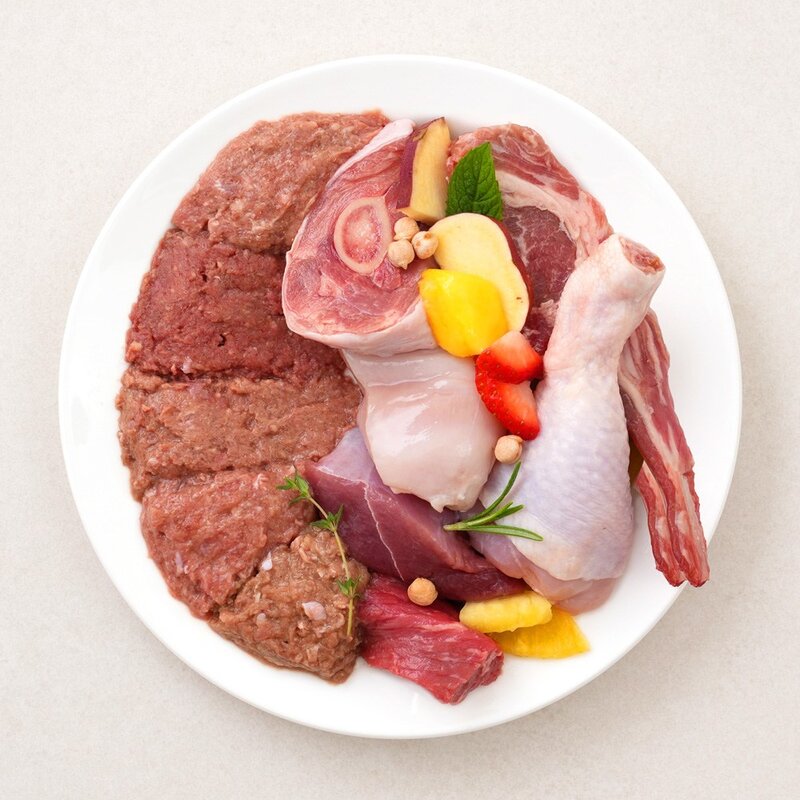 포옹 생식선생 자연식 강아지 생식 사료 골라담기, 5개, 100g, 닭+오리+소+양+칠면조