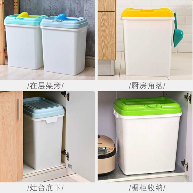 강아지 사료통 대형견 플라스틱 40kg 50kg 골드리트리버 진돗개 개사료통, 1. 스몰  블루 24kg, 1개