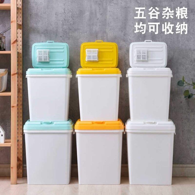 강아지 사료통 대형견 플라스틱 40kg 50kg 골드리트리버 진돗개 개사료통, 1. 스몰  블루 24kg, 1개
