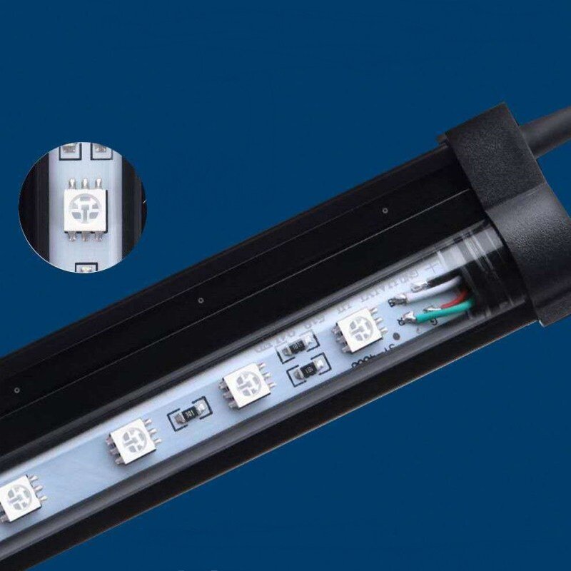 SMABAT 어항 LED 조명 리모컨 16색 변화 밝기조절 고급형 수족관용 잠수등, QL-40 (리모컨 없음)+산소 펌프, 1개