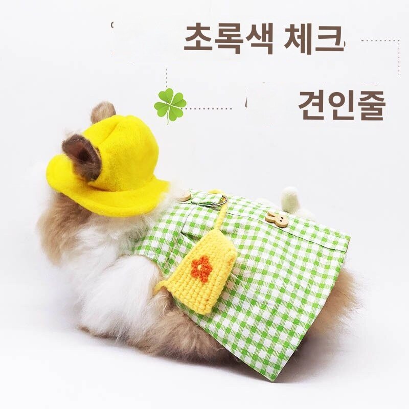 고양이전용하네스 목줄 가슴줄 산책줄 조끼형 고양이하네스, 허당오리/악세사리 미포함(라지), 1개