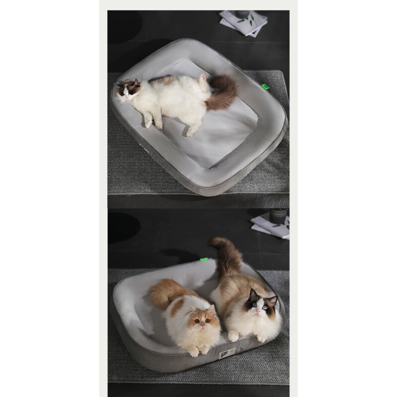 런레이더 미끄러움방지 반려동물 꿀잠 방석, 1개, 브라운