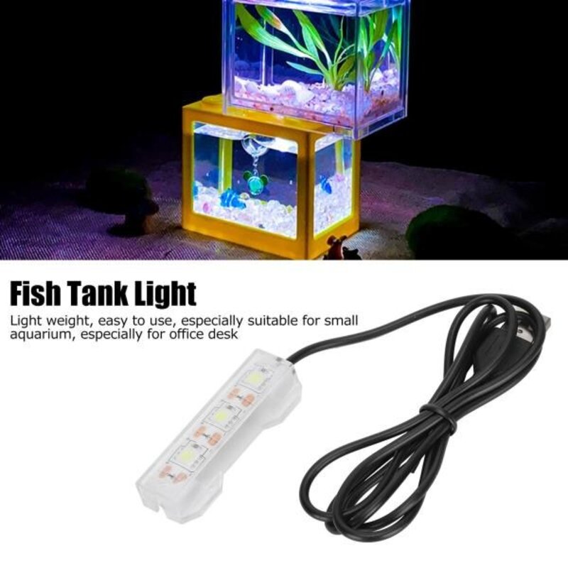 작은 수족관 수초 조명 탁상 물고기 장식 부드러운 LED 램프, 01 USB