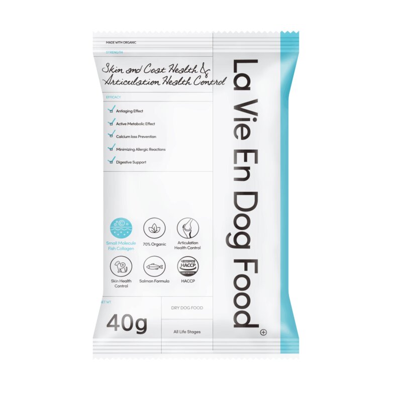 라비앙독 가수분해 연어 소고기 피부&관절 저분자피쉬콜라겐 유기농 사료 샘플, 40g, 5개, 가수분해 소