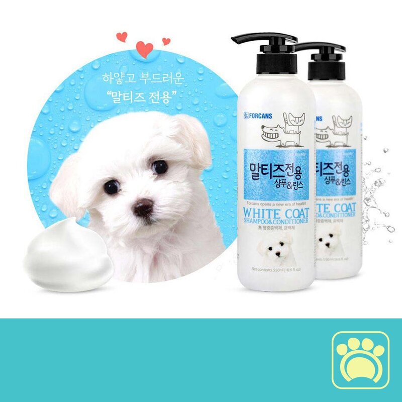 리베온pet 말티즈 향기 샴푸 린스 겸용 백모 하얀털 강아지, 1팩, 500ml