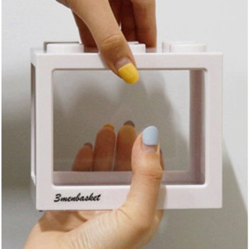 세남자바스켓 마리모키우기용 블럭어항 대나무판다 DIY세트 흰색 10.5 x 12 ... 1세트