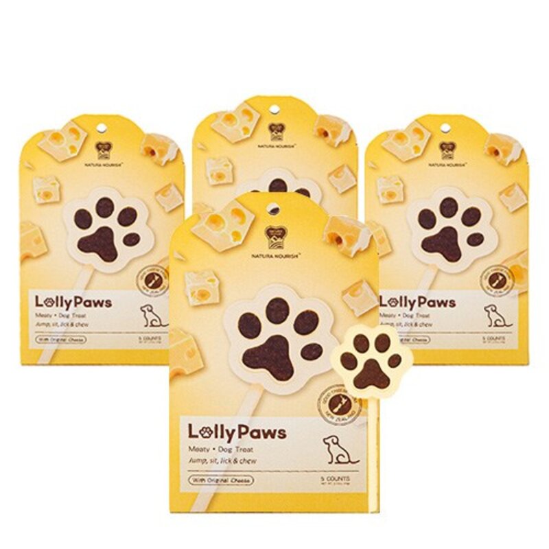 네추라너리쉬 롤리포우 리얼미트 사탕 덴탈개껌 강아지 디저트 5p, 오리지널치즈맛, 60g, 4개