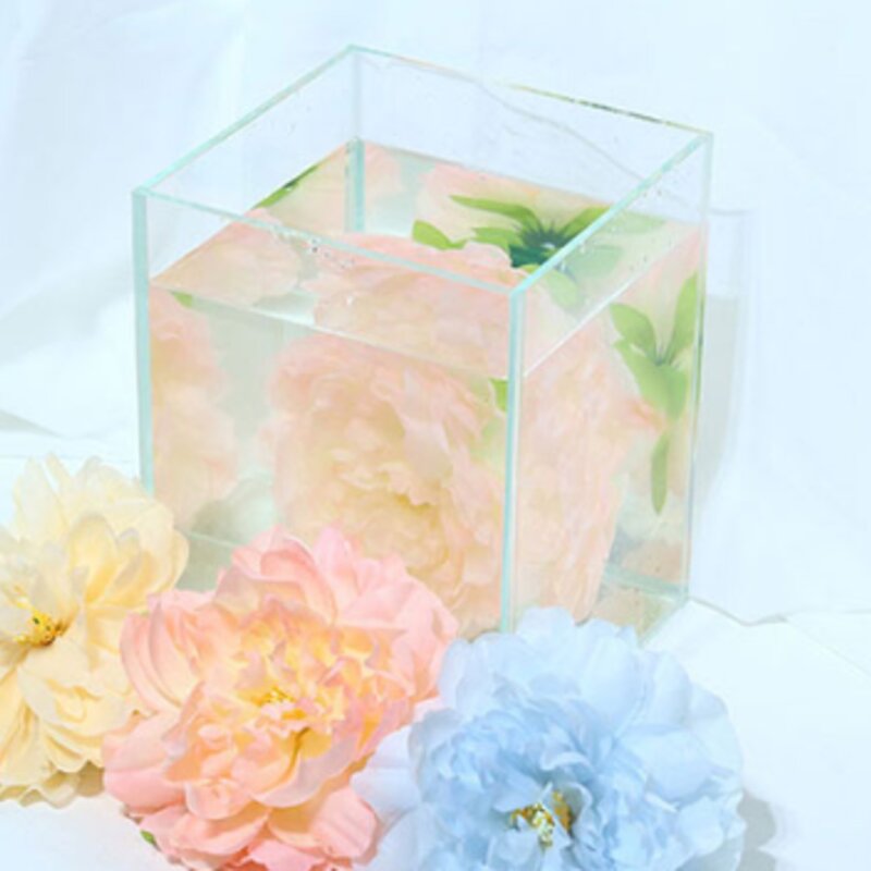 미미네아쿠아 베타 실크 플라워 베드 연핑크 수조장식 14 x 14 cm 3개