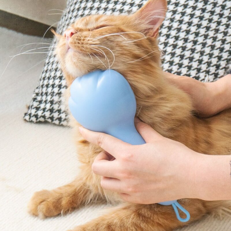 반려동물 강아지 고양이 죽은털제거 원터치 빗 브러쉬, 블루, 1개