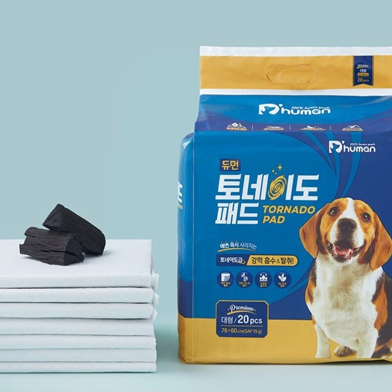 듀먼 토네이도 반려동물 배변 패드 SAP 15g 20매 대형 20개입 1개