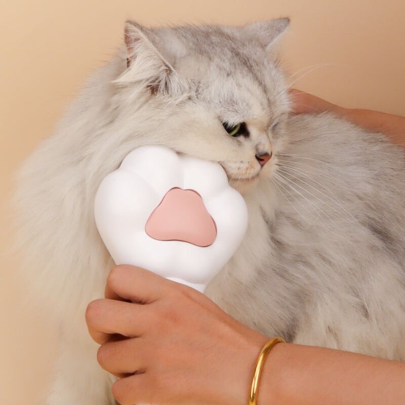 예보들 고양이 발바닥 반려동물 브러시 강아지 털관리 고양이 털 빗 고양이 브러쉬 강아지 브러쉬, 화이트, 1개