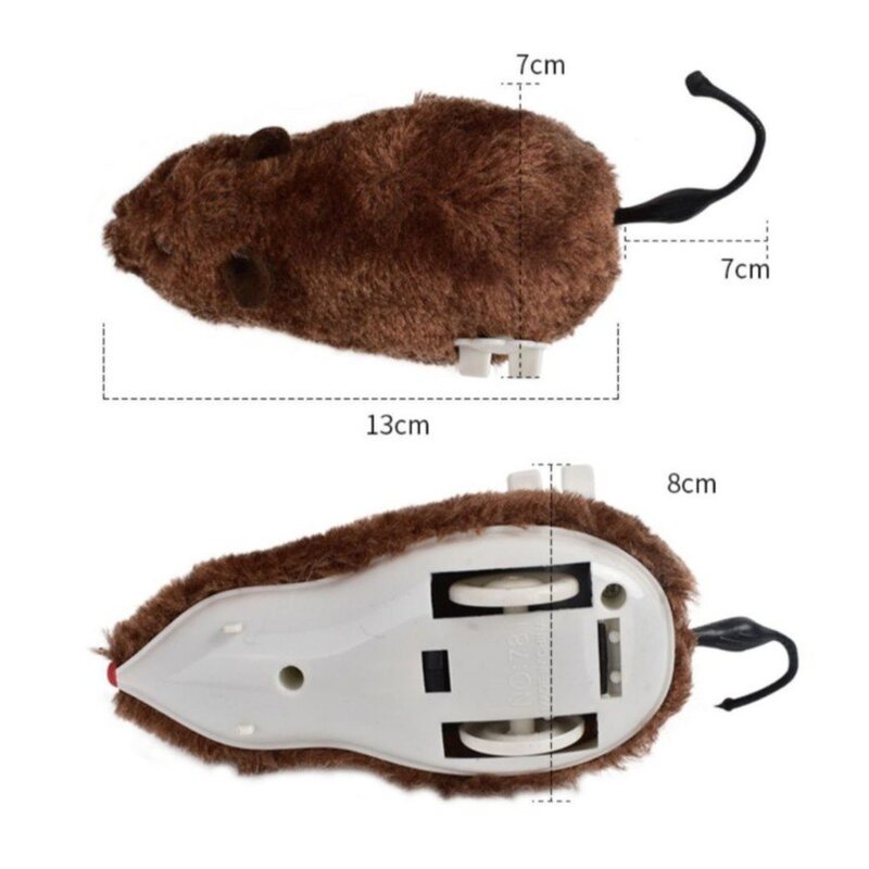 티티펫 고양이 움직이는 태엽쥐 장난감, 혼합색상, 3개