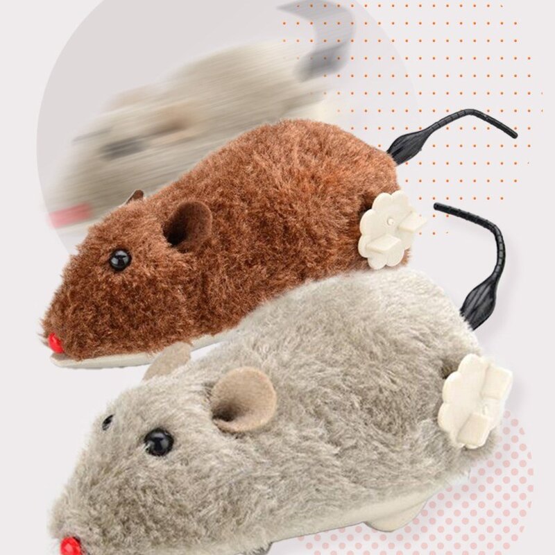 티티펫 고양이 움직이는 태엽쥐 장난감, 혼합색상, 3개