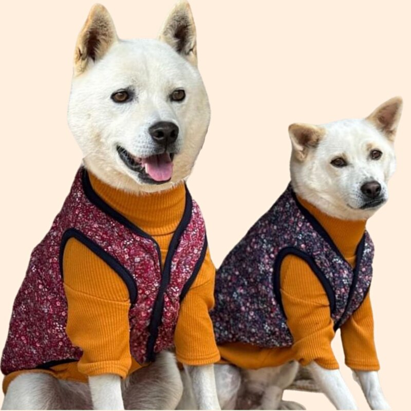 강아지 김장 조끼 대형견 강아지 패딩 L 김장조끼퍼플 1개