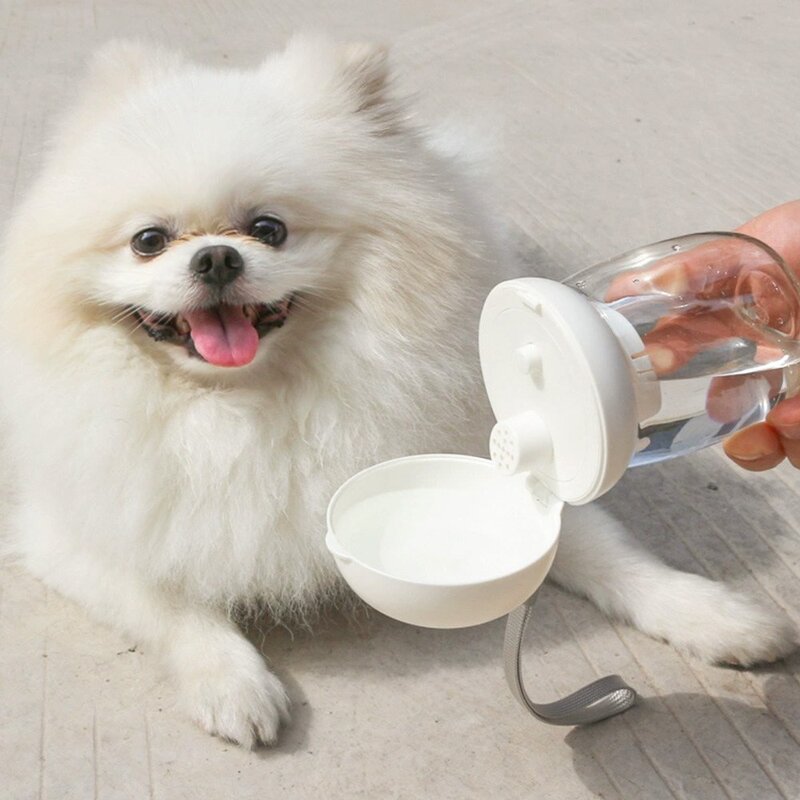 강아지 원터치 휴대용 원터치 물병 300ml 핑크 1개