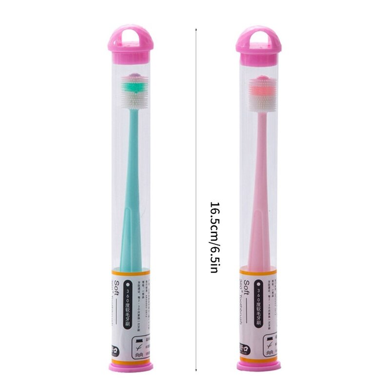애견 칫솔 반려묘 소프트 칫솔 칫솔 360도 치아 세척 키트, GN, 1개