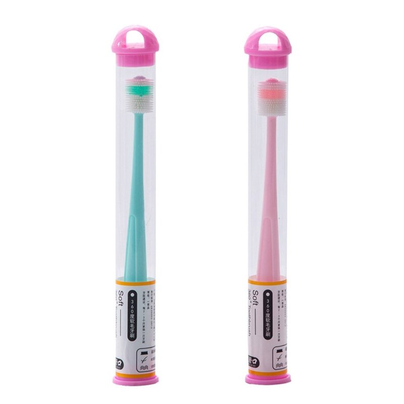 애견 칫솔 반려묘 소프트 칫솔 칫솔 360도 치아 세척 키트, GN, 1개