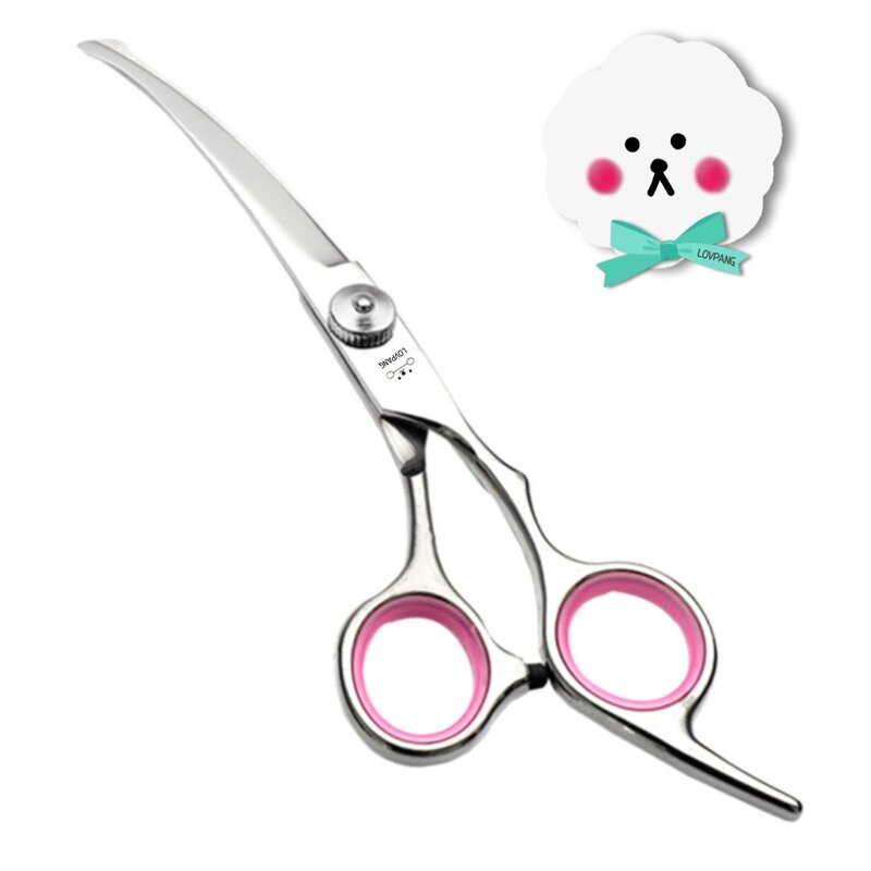럽팡 가정용 반려동물 둥근팁 미용가위 핑크 6개