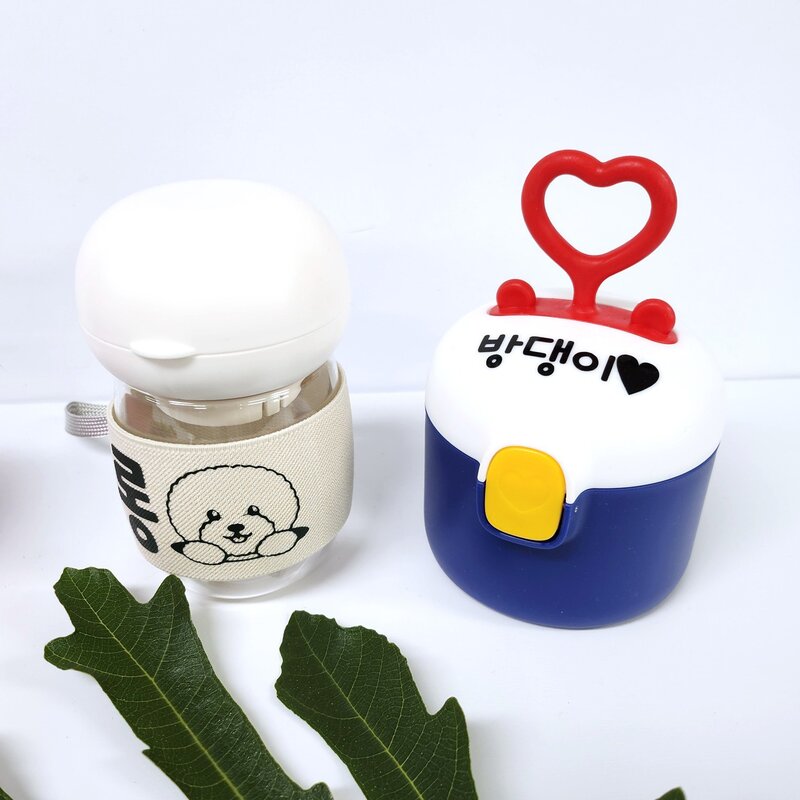 강아지간식 사료 보관 휴대용 산책 간식통, 제작될내용 배송요청사항에 적어주세요, 핑크, 1개
